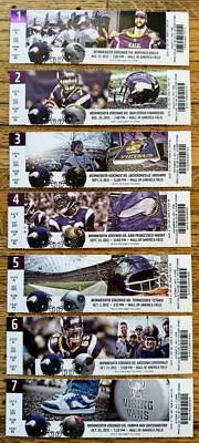 Set Of (7) 2012 Minnesota Vikings Tickets *adrian Peterson Mvp* • $49.95