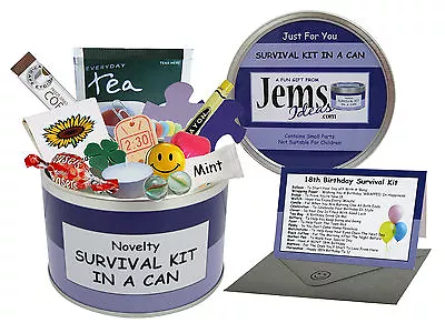 HAPPY 18th BIRTHDAY Survival Kit In A Can. Funny  Gift Box Ideas Boys Girls Son  • £12.75