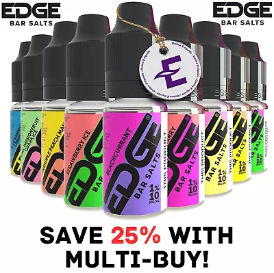 Edge E Liquid Bar Nic Salts 10ml Shot 50/50 Vape Juice 10/15/20mg All Flavours • £3.49