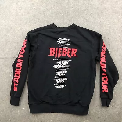 Justin Bieber Sweatshirt Womens Medum Stadium Tour Black Red • $18.98