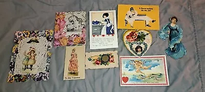 Vintage Valentines Day Cards Lot Of 9 1920's 1930's Cards • $12.98