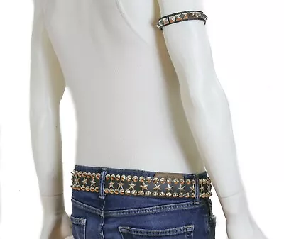 Star & Stud Genuine Full Grain Leather Belt Punk Rock Thrash Queen Freddie  • $17.99