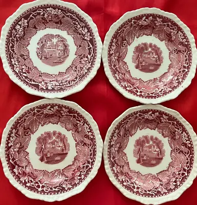 4 MASON'S Vista Tea/B&B Plates Pink 5 1/2 Inches Discontinued 2000 • $16