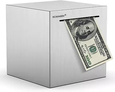 Piggy Bank For Adults Stainless Steel Saving Pigg Must Break To Open Coin Notes • $15.44