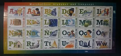 Marshall Islands Scott #966 Full Sheet Of Marshallese Alphabet & Language 2010 • $12.50