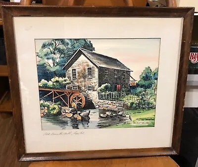 Cape Cod Watercolor Robert Brooks Old Brewster Mill Framed Listed Artist • $99.99