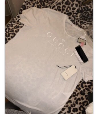 $450 • Buy GUCCI White Logo T Shirt  Men’s SLIM Fit / Unisex Xxxl ( Fits 12/14)