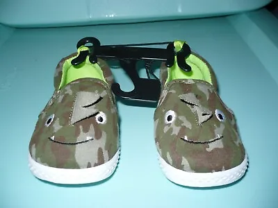 Wonder Nation Boys Slip On Shoes Camo Dinosaur Size 6 Green NEW • $10.99
