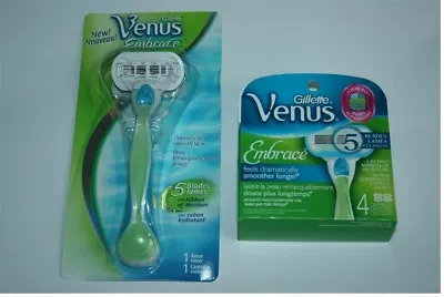 5 Gillette Venus Embrace Razor Blades 4 Refill Cartridges Shaver Handle Fit Olay • $17.49