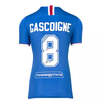 £185.99 • Buy Paul Gascoigne Signed Rangers Shirt - 2020-2021, Champions 55, Number 8
