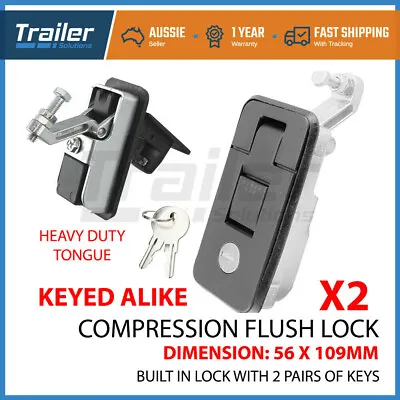 $31.50 • Buy 2x Compression Locks | Large | Black | Push Latch Tool Box Camper Trailer