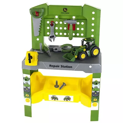 John Deere 75pc Tool Workshop Repair Station W/ Tractor Toy/Game/Fun Kids • $155