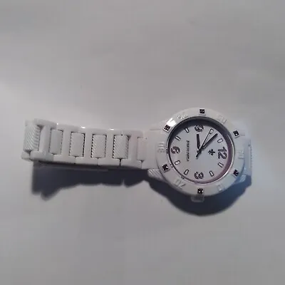 NEW  JUDITH RIPKA PURPLE DIAMONIQUE WHITE ATHENA ROUND WATCH. K2#4 • $20