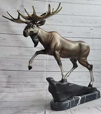 LTD Edition Large Rustic Cabin Lodge Bronze Moose Statue Figurine ~MUST SEE!!! • $454.65
