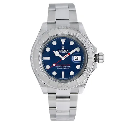 Rolex Yacht-Master 40mm Steel Platinum Blue Dial Oyster Mens Watch 116622 • $12999