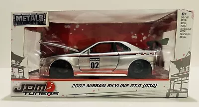 Jada JDM Tuners 2002 Nissan Skyline GT-R R34 Silver ~ 1:24 Scale Metal Diecast • $45