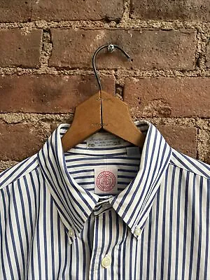 Vintage J. Press Men’s Shirt Sz 15.5/32 Blue/White Stripe 100% Cotton USA • $165