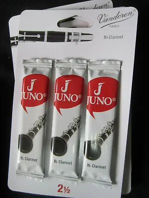Card Of 3 Vandoren Juno Bb Clarinet Reeds 2 1/2 Strength  • $11.89