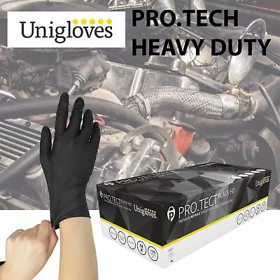 100 X Heavy Duty Disposable Nitrile Gloves Mechanic Garage Oil Car Auto Uniglove • £14.99