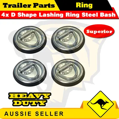 $16 • Buy 4 X Lashing D Ring | Round Steel Base | Tie Down Point Anchor UTE TRAILER