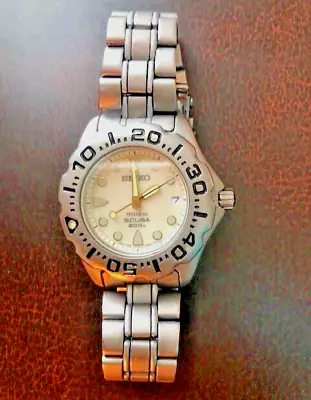 Men's 37mm Seiko Scuba Titanium Dive Watch Ref: 7N35-6A20! • $275