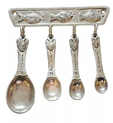 Vintage 2004 Basic Spirit Pewter Fish Design Measuring Spoons • $39