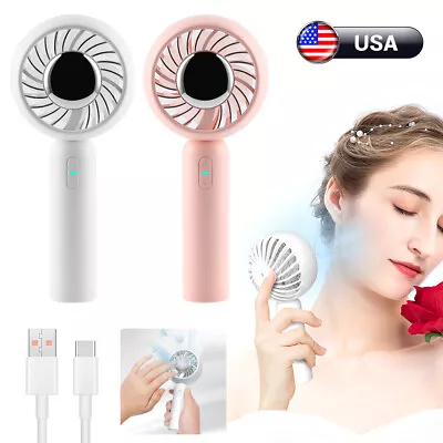 2000mAh Battery Handheld Electric Fan Mini Air Con Semiconductor Cold Compress • $12.39