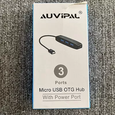 AuviPal 3-Port Micro USB OTG Hub Adapter (3 USB Ports + Power Port) For Fire Sti • $12.75