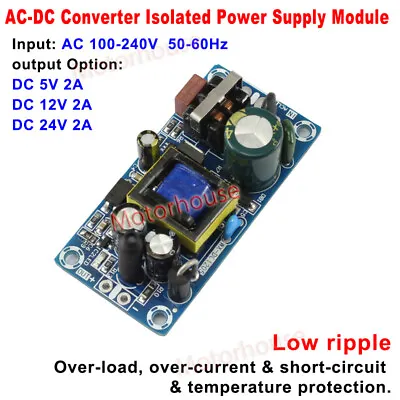 Mini AC-DC Converter 110V 120V 220V To DC 5V 12V 24V 2A Power Supply Transformer • $4.75