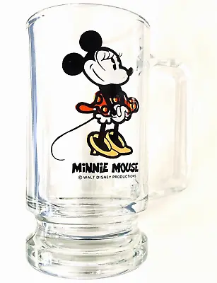 New Vintage Minnie Mouse Clear Glass Mug Cup Disney Collectible Coffee Tea Drink • $6.32