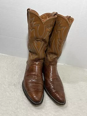 Justin Exotic Lizard Men’s Size 10D Brown Western Cowboy Boots Leather 9031 • $110