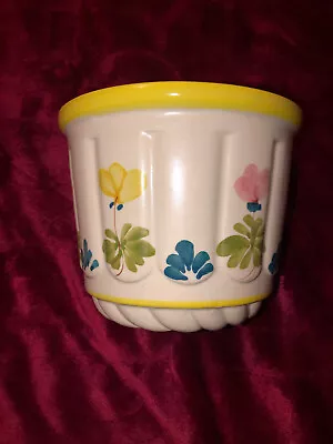 Hand Painted In Portugal Majolica Style Floral Planter Vintage  • $14.94