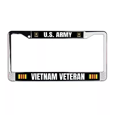 U.S. Army Vietnam Veteran Chrome License Plate Frame Cover For Car-Truck-SUV • $17.95