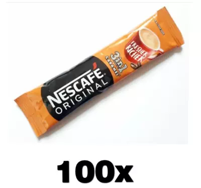 100X NESCAFE 3 IN 1 CARAMEL Instant Coffee  Cheapest On Ebay Free Delivery • £18.79