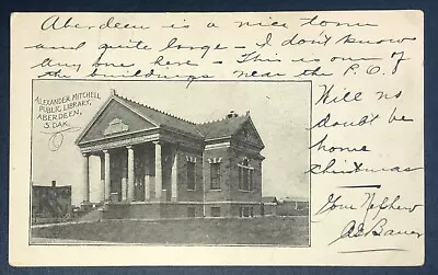 Postcard Aberdeen South Dakota Alexander Mitchell Public Library UDB C1905 • $12.99