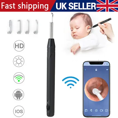 Ear Wax Removal Tool With WiFi Camera Wireless Ear Spoon Pick Cleaning Otoscope • £6.99