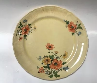 Vintage Mount Clemens Pottery Yellow Floral Plate Collectible 9.25” • $19.97