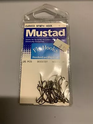 Mustad Curved Nymph Fly Tying Hooks Size 8 • $7.99