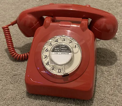 Vintage Gpo 706 Rotary Dial Telephone - Lacquer Red - Converted • £24.99
