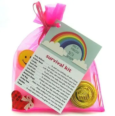 16th 18th 21st BIRTHDAY PRESENT SURVIVAL KIT FUN NOVELTY GIFT CARD KEEPSAKE RAIN • £4.49