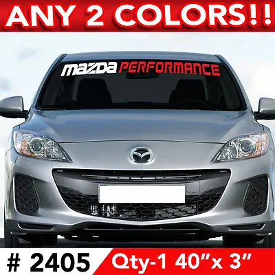 MAZDA PERFORMANCE WINDSHIELD DECAL STICKER 40 W X 3 H Any 2 Colors • $27.99