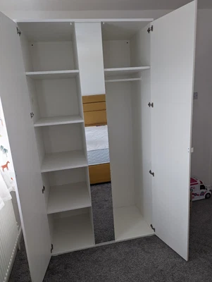 £80 • Buy Ikea Vihals Wardrobe, Two Doors, Mirror, White, Used, Excellent Condition