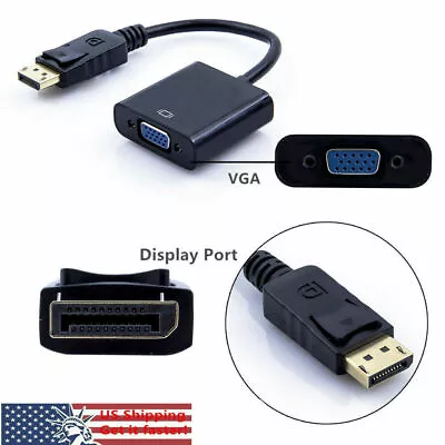 50 X Display Port DP To VGA Adapter Cable Cord 1080P For Laptop Desktop Monitor • $184.88