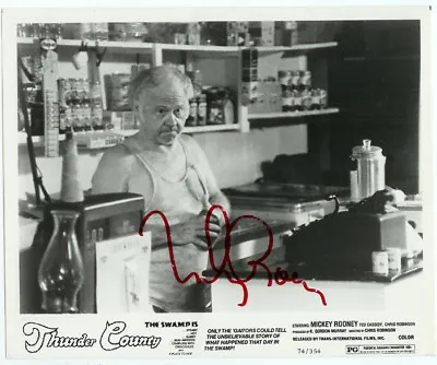 SIGNED HOLLYWOOD ACTOR Autographed Mickey Rooney Thunder Country Publicity Photo • $45