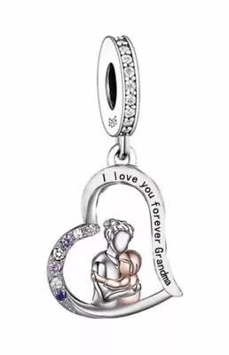 I Love You Forever Grandma Charm 💜 925 Sterling Silver • £17.50