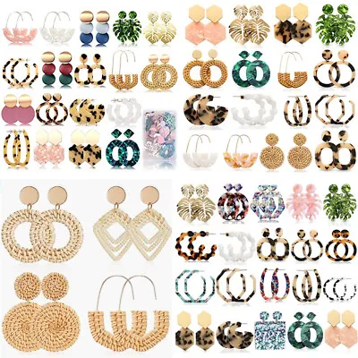 Multicolored Resin Earrings Collection Various Shapes Ear Accessories Jewellery • $1.97