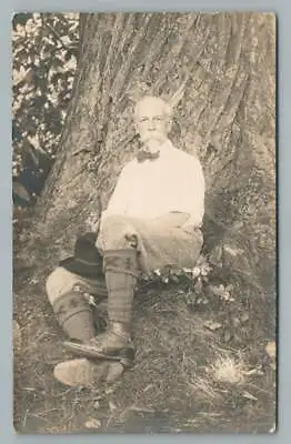 $19.99 • Buy Old Hiking Man W Colonel Sanders-Style Facial Hair RPPC Mustache Antique Photo