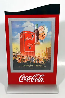 Coca Cola Counter Top Menu Sign W/Vintage 1950 Coca Cola Ad • $24.99