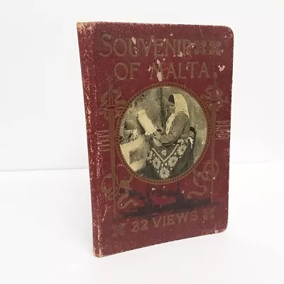 Vintage Souvenir Of Malta 32 Views Hardback Fold Out Picture Book - Complete • £8.99