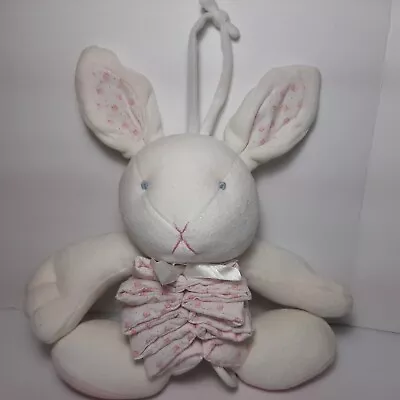 Carter's Just One Year Plush Musical Bunny Accordion Pull Pink White Floral • $22.50